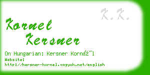 kornel kersner business card